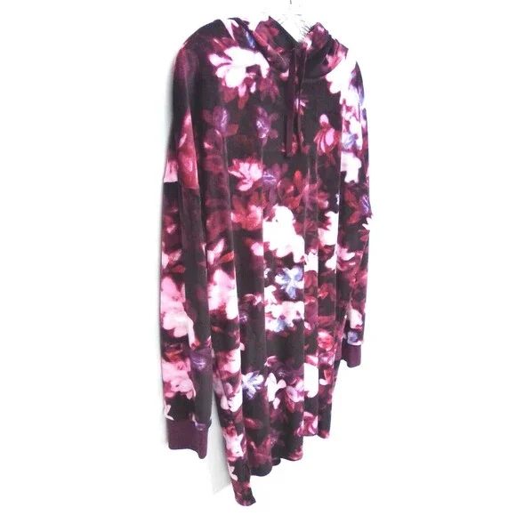 Simply Vera Wang Soft Fleece Hooded Long Sleeve Night Shirt Size L - Picture 3 of 7